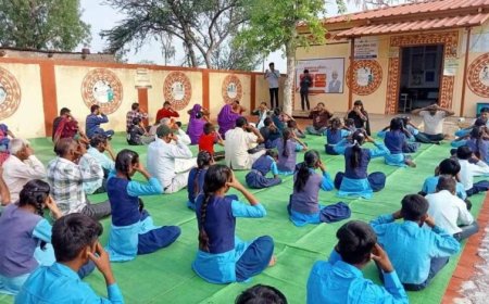 अंतराष्‍ट्रीय योग दिवस के अवसर पर पूरे प्रदेश की स्‍वास्‍थ्‍य संस्‍थाओं में हुआ योगाभ्‍यास (योग संगम) का आयोजन