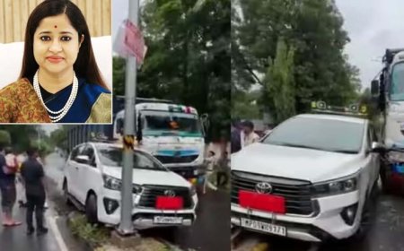 झाबुआ कलेक्टर नेहा मीना की कार को डंपर से टक्कर, हादसे में बाल-बाल बचीं