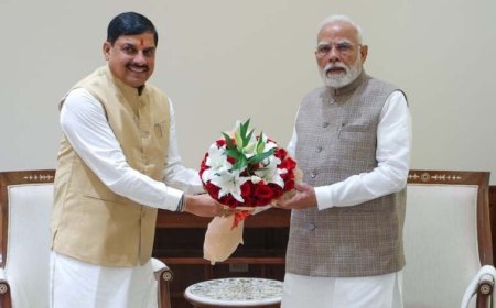 प्रधानमंत्री मोदी से मुख्यमंत्री डॉ. यादव ने नई दिल्ली में की सौजन्य भेंट