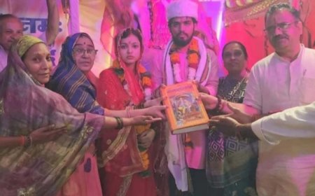खंडवा में अंतरधार्मिक विवाह: शिफा बनी शान्वी, राहुल संग मंदिर में लिए सात फेरे