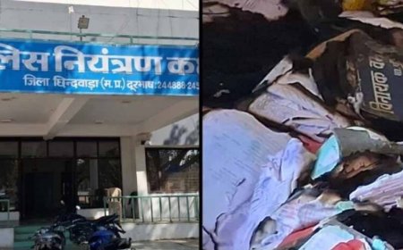 छिंदवाड़ा पुलिस कंट्रोल रूम में भीषण आग, पुराने रिकॉर्ड खाक—हादसा या साजिश?