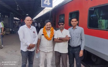 रायपुर कार्यक्रम के दौरान अनूपपुर में हुआ राष्ट्रीय अध्यक्ष का हुआ स्वागत