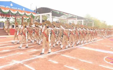 पुलिस प्रशिक्षण शाला भौंरी में चतुर्थ नव आरक्षक बैच का दीक्षांत परेड समारोह संपन्न