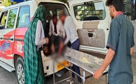 रतलाम के डायल-112 हीरोज सड़क दुर्घटना में घायल बुजुर्ग को अस्पताल में भर्ती कराया