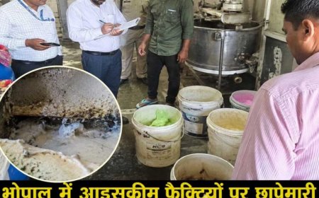 भोपाल में आइसक्रीम फैक्ट्रियों पर छापेमारी, गंदगी और मिलावट मिलने पर नोटिस जारी