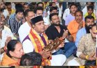 मंत्री सारंग ने प्रधानमंत्री मोदी के नाम से छोला मंदिर में हनुमान जी को गदा की अर्पित
