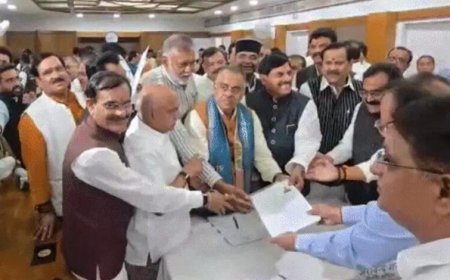 MP राज्यसभा चुनाव: भाजपा उम्मीदवार तरुण चुघ और रजनीश अग्रवाल ने भरा नामांकन, CM मोहन यादव रहे मौजूद