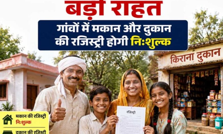 मध्य प्रदेश के ग्रामीणों को बड़ी राहत, गांवों में मकान और दुकान की रजिस्ट्री होगी निःशुल्क
